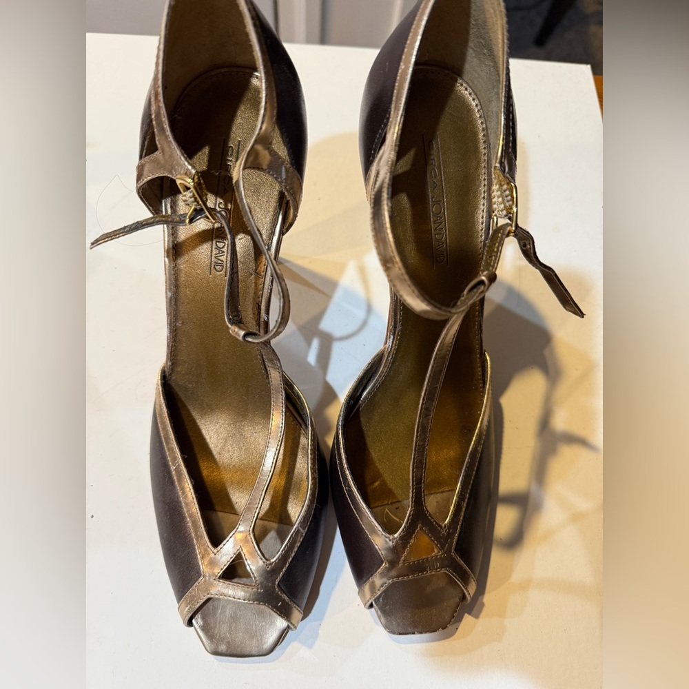 Joan & David Brown and Gold Heels